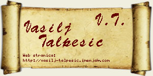 Vasilj Talpešić vizit kartica